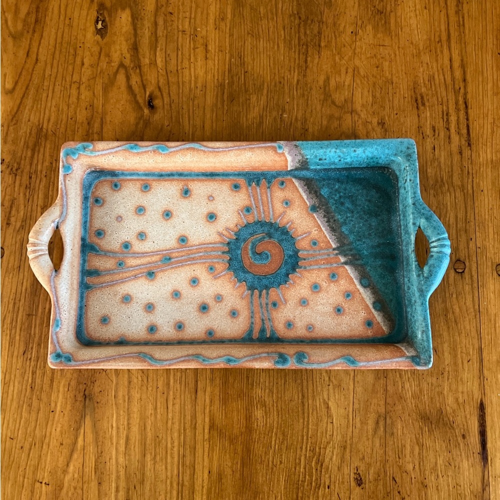 Studio Pottery Tray Signed EUC